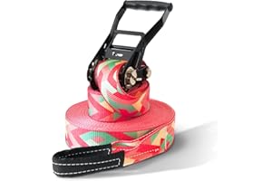 ‎SECOROCO Slackline Set, Zig Zag, 15 Meter Länge, Komplettset für Kinder, Anfänger, Fortgeschrittene und Profis, inklusive Tragebeutel