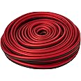 BULLZ AUDIO BPES10.50 50' True 10 Gauge AWG Car Home Audio Speaker Wire Cable Spool (Clear Red/)