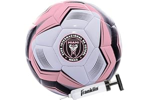 Franklin Sports MLS Miami FC Soccer Ball - Official Size 5 - Soft Abrasion Resistant Cover - Air Pump Included