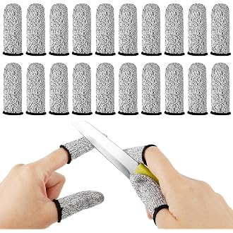 Doigtiers De Protection Anti-Coupure LMOOON - 20 Pièces, Réutilisables, Pour Cuisine, Jardin, Bricolage