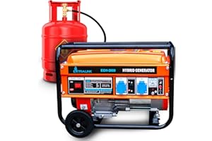 Extralink Generador Eléctrico 3000W Gasolina/Gas | Grupo Electrógeno Dual Fuel con Motor 170F 4T, Onda Pura y Protección Sobrecarga | Portátil y Silencioso para Casa y Camping