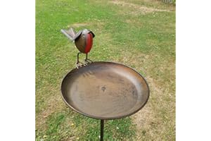 TOULIFLY Garden Ornaments & Accessories Robin Bird Bath On Tall Spike
