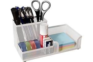 EasyPAG Biuro siatka biurko schludne wszechstronne przechowywanie artykułów piśmienniczych biurko organizer na notatki samoprzylepne uchwyt na długopis, biały