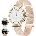 UHOOFIT Smart Watch round for Women with call function(receive/make call), 1.27'' HD display ladies Fitness Watch with Female Health Tracking, 100+ Sport modes fitness tracker for Android IOS (Gold)