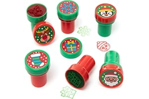 Baker Ross Christmas Self-Inking Stampers - Pack of 12, Christmas Craft Supplies (FC199)