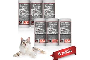 CARASELLE Pet Hair Remover Refill - Super Adhesive - Picks up Lint, Hair & Debris! Multi-Purpose Dog Cat Hair Lint Roller also for Cleaning Clothes & Washing Machine (7.5 metres, pack of 6 refills)