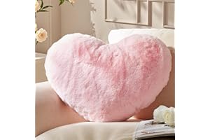 ‎YHOELATA Yhoelata Herzkissen, Hellrosa Herzform Kissen Kuschelkissen, Love Zierkissen Aesthetic, Plüsch Kissen für Wohnzimmer Sofa Schlafzimmer Bett, Geschenk 26x36 cm