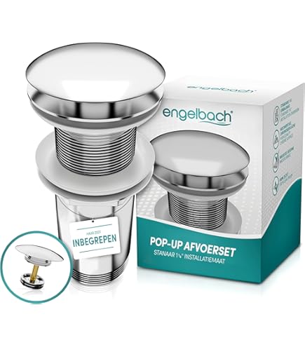 Messing Afvoerplug met Overloop - 1 1/4 Inch voor Stijlvolle Functionaliteit