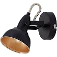 Spot Vintage Briloner Noir & Or - Applique Murale Ou Plafonnier Orientable E14