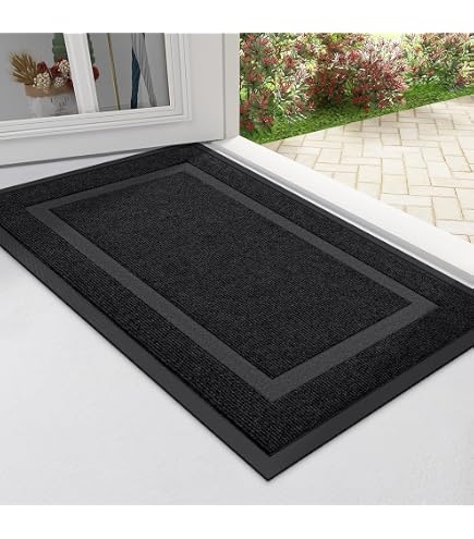 Felpudo De Exterior Resistent - Goma Natural Antideslizante, 75x43 Cm (Negro, Para Entrada, Garaje O Jardín)