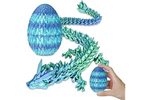 Überraschungs-Drachenei mit Drache im Inneren Geschenke für Kinder und Erwachsene 3D-gedrucktes Fidget-Spielzeug perfekt für Weihnachten Ostern Geburtstage Deko Stressabbau(Meeresblau, Klein)
