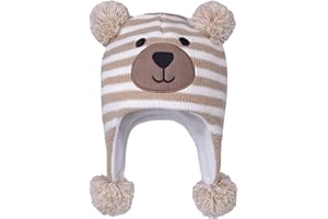 LANGZHEN Bambino Bambini Cappello Invernale Infantile, Earflap Maglia Cappello Caldo Fleece Foderato Beanie per Bambini Bambini Ragazze