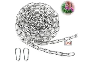 Mbsomnus 8 M Catena Acciaio 3 mm Catene Catena Metallo Delimitazione Catenella Catena Resistente Catena Zincata Catena Antitaglio per Lucchetto Recinzione Catena Antifurto Catena