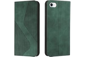 Mo-Somnus Kompatibel mit iPhone SE 2020/iPhone 8/iPhone 7 (4,7 Zoll) Hülle, Magnet PU Leder Flip Wallet Case Tasche Handyhülle, Stoßfeste Klappbar Brieftasche Klapphülle mit [Kartenfächer] (Grün)