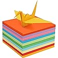 BELLE VOUS 1100 Sheets Origami Paper - Double-Sided Origami Set - 15x15cm/6x6 inches Square Sheets - 10 Vivid Colours - 70gsm Easy Fold Origami Sheets for Kids & Grown-Ups DIY Arts & Crafts Projects