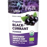 LOOV Organic Blackcurrant Powder, Made from 100% Whole Black Currants, Organic Freeze-Dried &amp; Powdered Berries, Grown in Nort