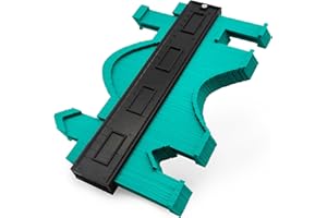 TIKTALK Contour Gauge Green Profile Tool 10 Inch/25cm - Extra Wide Profile Duplicator with 7.2cm Deep Teeth for Perfect Flooring Fit and Plumbing Pipes - ABS Measuring Tool - Tools for Men