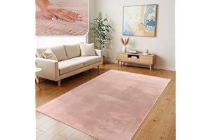TT HOME Shaggy Dywan Do Salonu Nowoczesny Jednobarwny Mi瘯ki, Kolor:R騜owy R騜owy, Rozmiar:140x200 cm
