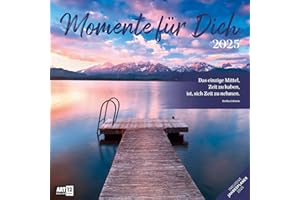 Momente für Dich 2025, Wandkalender / Broschürenkalender im Hochformat (aufgeklappt 30x60 cm) - Art12 - Geschenk-Kalender mit Monatskalendarium zum Eintragen