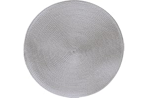 TISCHDECKENSHOP24 Tischsets Platzsets MARRAKESCH RUND im 4er- Spar Set, Ø 38 cm, abwischbar, grau