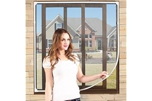 NeatiEase Adjustable DIY Magnetic Window Fly Screen Max 150x180 cm,Washable Insect Net Mesh,Mosquito & Bug Protection,Wide Flame & Water Resistant Easy Installation (White Frame Grey Net)