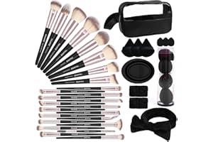 ‎MAANGE Pinselset Makeup MAANGE Make up Pinsel Set, 42-teilig, multifunktionales Kosmetikpinsel, Premium-Schminkpinsel für Foundation Lidschatten, Highlights, Konturen, Puder und Concealer (schwarz, 42 Stück)