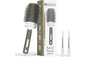 Beauty Carves Round Hair Brush 53 mm Barrel with 2 Clips – Thermal Ceramic Blow Dry Brush for Salon Styling & Volume – Nano Ionic Heat-Resistant Barrel with Flexible Nylon Bristles