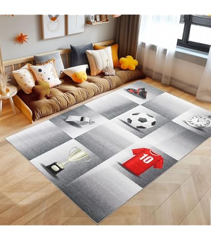 Kindertapijt Korte stapel Letters Nummers Ontwerp Kinderkamer Babykamer Speelkamer Hoog afgewerkt Zacht wasbaar Rechthoekig Jonge meisjes Grijs, kleur:Grijs, Groote:100x150 cm