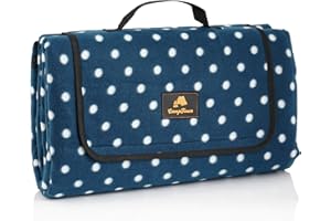 ‎CAMPFEUER CampFeuer Picknickdecke wasserdicht 200x200 cm | blau | Muster: Punkte | XXL Campingdecke wasserabweisend | Stranddecke isoliert, Outdoor Decke | Camping Zubehör Picknick, Campingmatte