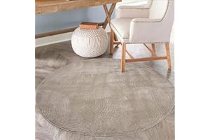 carpet city Dywan do salonu, 200 cm, okrągły - beżowy - krótkie runo, efekt 3D, przędza błyszcząca - wzór geo, koła - nowoczesny dywan do sypialni, korytarza, jadalni