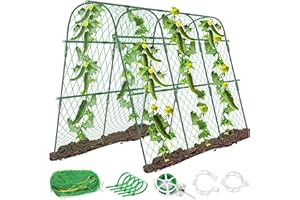 RATSTONE Enrejado De Tomates,Espaldera De Metal y Plástico En Forma De u,Tutor De Metal De 160cm De Alto con Pinzas De Jardín y Correa Retorcida para Plantas Trepadoras,para Verduras,Flores,Frutas
