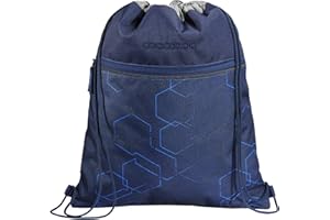 ‎COOCAZOO coocazoo Turnbeutel „Blue Motion”, blau, mit Reißverschlussfach und Kordelzug, reflektierende Elemente, Schlaufen zur Befestigung am Schulrucksack, 10 Liter, ab der 3. Klasse