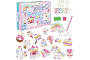 ComPDCVD Diamant Peinture Porte-clés 15 Ensembles de Kit 5D Diamond Painting Licorne Jouet Peinture Diamant Enfant Bricolage 5-12 Ans Activite Manuelle Fille Cadeaux 5-12 Ans