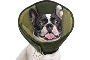AOFITEE Dog Cone- Adjustable Medium Cone for Dogs After Surgery, Breathable Soft Cone Dog Collar to Prevent Licking Wounds, Pet Elizabethan Collar for Medium Dogs, ArmyGreen M