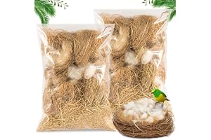 Bird Nesting Material, Natural Bedding for Hummingbirds, Canaries, Finches, Parakeets, Safe and Comfortable Nesting Materials for Cages, Gardens, Tree Trunks, 80G, 2 Pack
