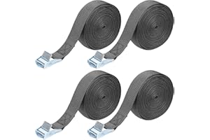 HAOCHEN Cinghie di Fissaggio, Cinghie di Tensione con Fibbia, Cinghie per Trasporto, Cinghie Legabagagli Sicura, Cinghia di Ancoraggio - 4 Pezzi, 5 Metri