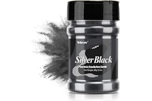 WTRCSV Colorant résine époxy, colorant pour savon - 60g mica poudre noire argentée - fabrication de savon, pigment résine époxy, colorant pour Cosmetiques, les vernis à ongles, la peinture
