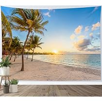 Tenture Murale Décorative - Motif Feuilles D'eucalyptus Vert Sur Fond Blanc - 235x180 Cm - Polyester, Pour Salon, Chambre