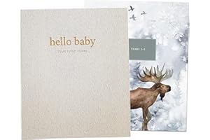 Peachly Unisex Baby Memory Book, Minimalist Baby Book First Year Baby Book Keepsake for Milestones, Linen Books First Year Memory Book, Simple Scrapbook for Boy Girl Milestones