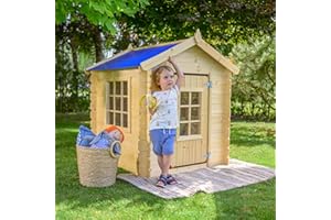 Wooden Playhouse for Kids Outdoor, 19 mm planks - Fun Wendy House Outdoor Play - Garden Play House for Kids W111 x D114 x H121 cm - Timbela M570M