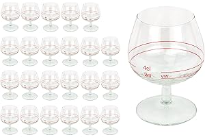 VAN WELL Lot de 24 à cognac pour Casino avec anneau rouge, 2 cl + 4 cl, geeichtes Cognac Verre pour genießer avec verre, verre à liqueur