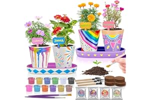 TEKOLY Paint and Plant Craft Kits for Kids, Flower Painting Sets for Children, Easter Arts and Crafts for Kids Ages 4 5 6 7 8 9 10 12, Gardening Gifts for Girls, Toys for Boys Birthday Educational Presents