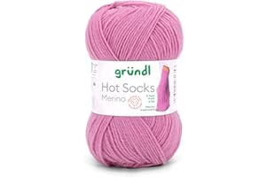 ‎GRÜNDL Gründl Hots Socks Merino uni, 4-fädige Sockenwolle, 50 g /200m,75% Schurwolle (Merino, superwash), 25% Polyamid,mulesing frei, Öko-tex Standard, (29 altrosa)