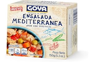 Goya Ensalada de Atún Mediterránea 150g, con Guisantes y Pimientos, Frescura y Auténtico Sabor en Cada Bocado