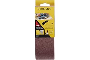 STANLEY - 3 Bandes abrasifs 65 x 410 mm - Grain 80 - STA33071-XJ, Black+decker