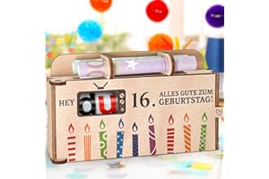 ‎HIEREIN Hierein 16. Geldgeschenk Geburtstag, Geldgeschenke Verpackung Holz Duplo Schokoriegel Holz Geschenkbox, Personalisierte Geburtstagsgeschenk Geschenkideen zum 16 Geburtstag Junge Mädchen