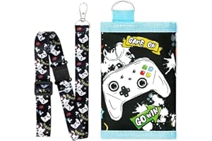 WAWSAM Portefeuille pour Enfants Portefeuille de Jeux vidéo pour garçons avec lanière Porte-Monnaie de Jeu vidéo Portefeuilles de Rangement à Fermeture éclair Compact à Trois Volets Porte-Monnaie