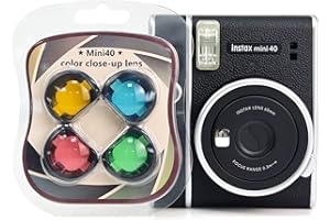 Rieibi Filtro per lenti Mini 40, filtro per obiettivo close-up a 4 colori, compatibile con fotocamera istantanea Fujifilm Instax Mini 40, accessori per obiettivi per fotocamera Mini 40