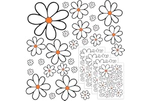 GamesMonkey® - Adesivi Auto Fiori Margherite Prilblumen Tuning - 27/54 / 108 Pezzi - Carrozzeria Divertenti Moto Bicicletta Stickers Vetri Casco (Medium, 108 Pezzi, Col 005)