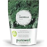 CHLORELLA Pulver Bio 200g - 100% reines Chlorella Algen Pulver aus kontrolliert biologischem Anbau - Zellwand gebrochen für h